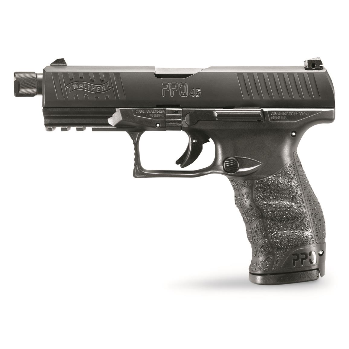 Walther PPQ 45 SD, Semi-Automatic, .45 ACP, 4.875&quot; Threaded Barrel, 12+1 Rounds