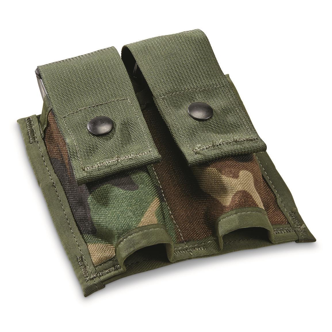 USGI MILITARY WOODLAND BDU MOLLE II 40MM HIGH PYROTECHNIC DOUBLE GRENADE POUCH 
