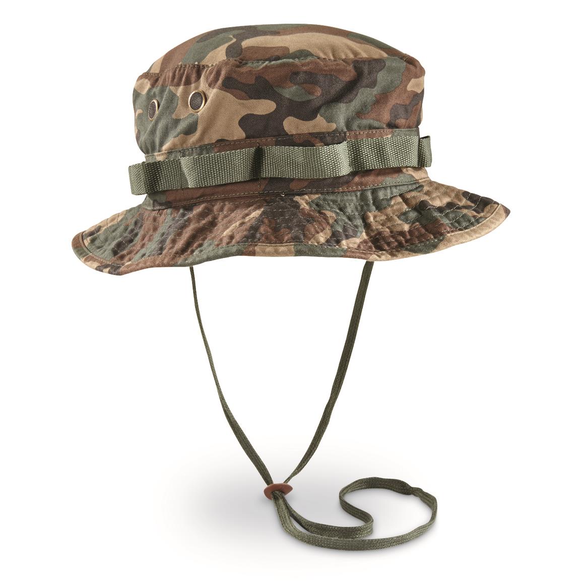 Rapid Dominance Washed Cotton Military Boonie Hat with Drawstring Woodland Digital S 