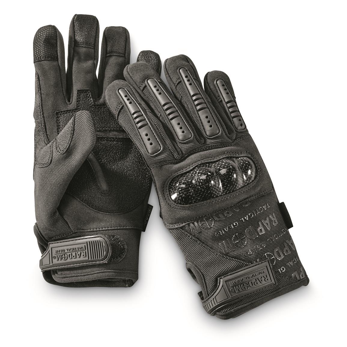 Rapid Dominance Carbon Fiber Knuckle Combat Gloves, Black