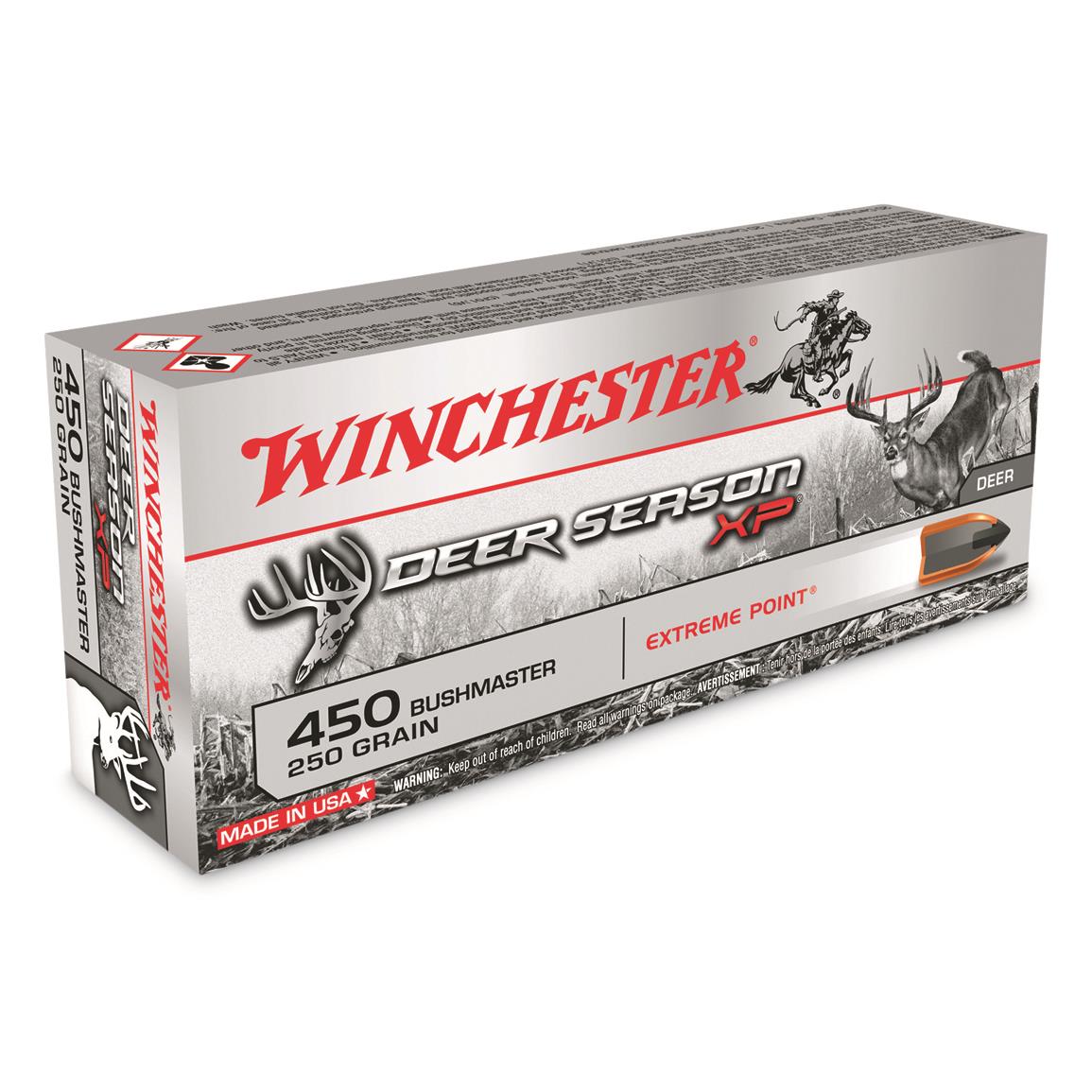 Winchester Deer Season XP, .450 Bushmaster, Polymer-Tipped Extreme Point, 250 Grain, 20 Rounds
