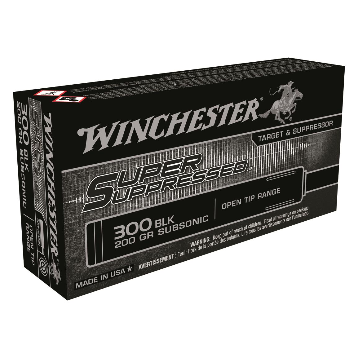 Winchester, Super Suppressed, .300 AAC Blackout, FMJOT, 200 Grain, 20 Rounds