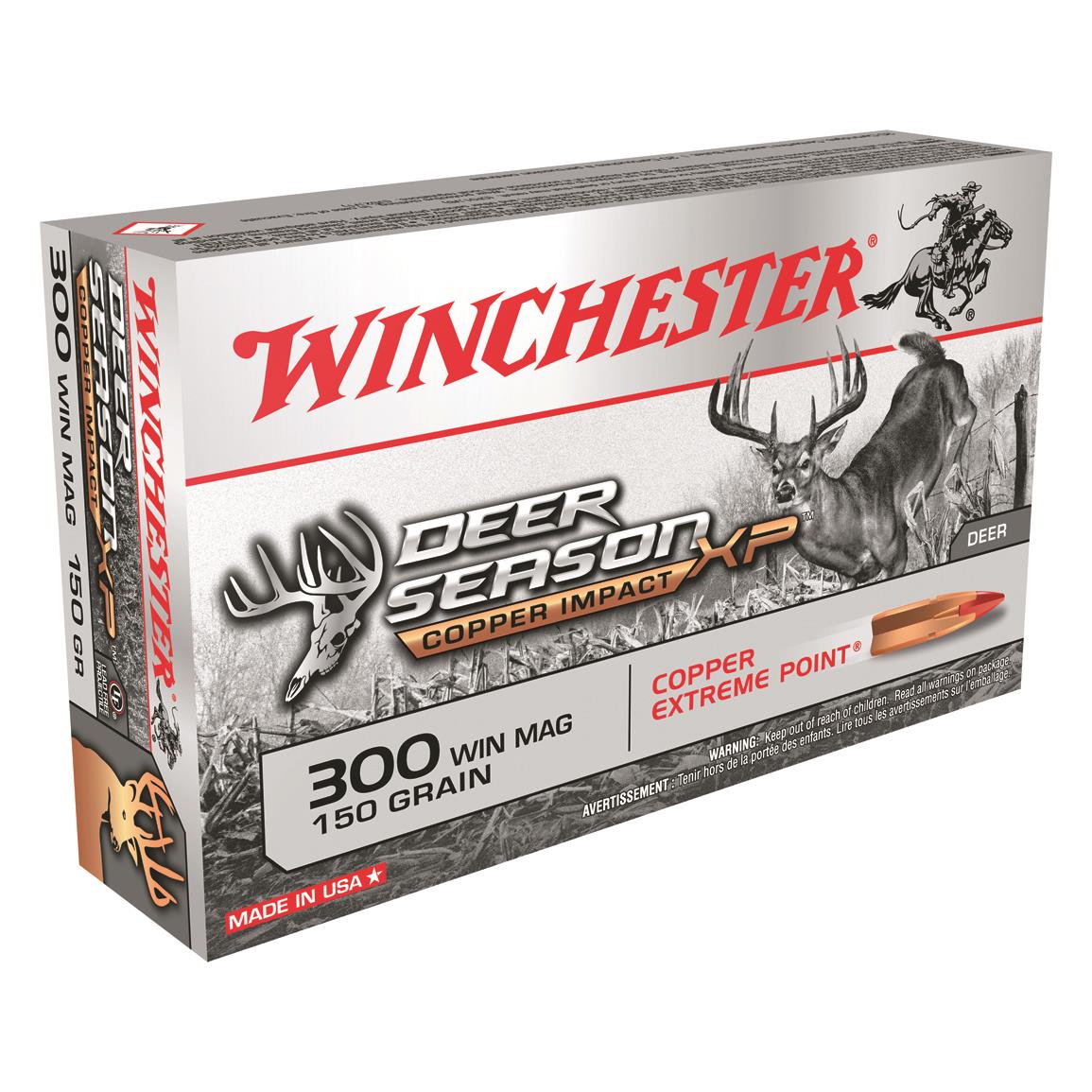 Winchester, Deer Season XP Copper Impact, .300 Win. Mag, Extreme Point Lead Free, 150 Gr., 20 Rounds