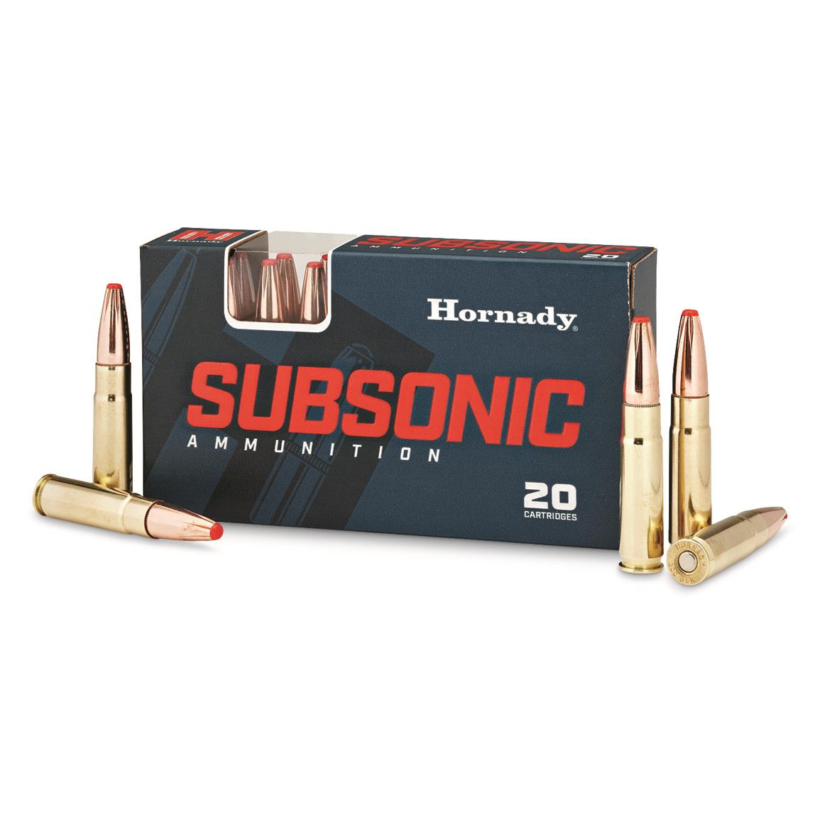 Hornady Subsonic, .300 Blackout, Sub-X, 190 Grain, 20 Rounds
