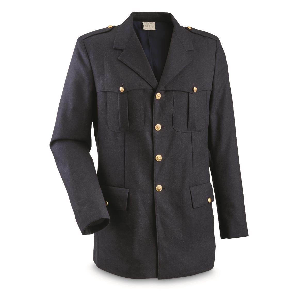 Italian Air Force Surplus Wool Dress Jacket, Like New, Blue