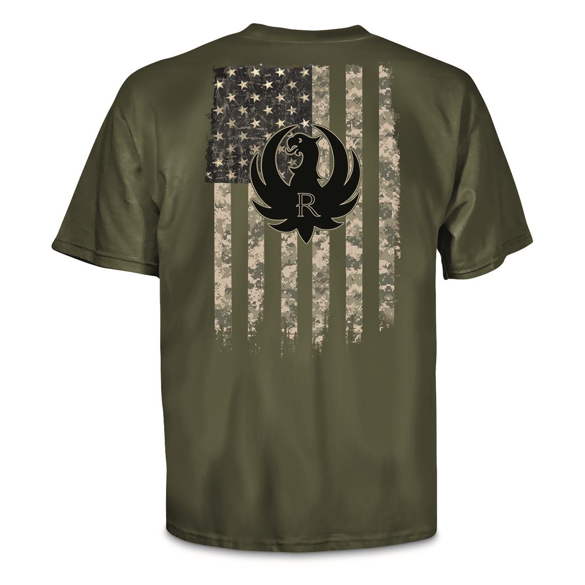 Ruger Men's Military Camo Logo Tee Shirt - 706253, T-Shirts at