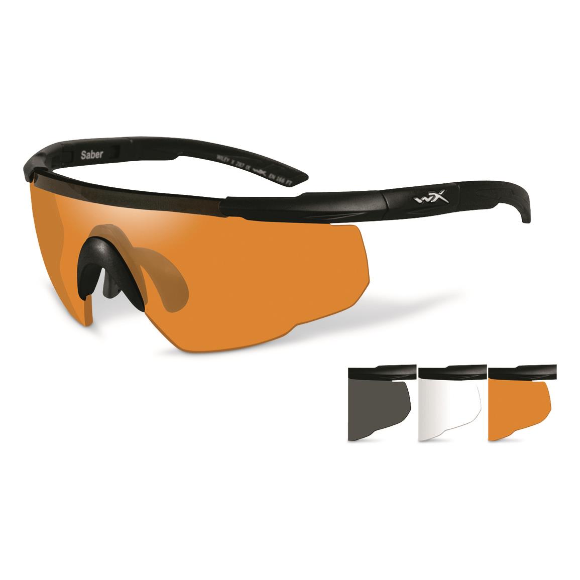 Wiley X Men S Saber Advanced Sunglasses Grey Light Rust Clear Lenses Matte Black Frame