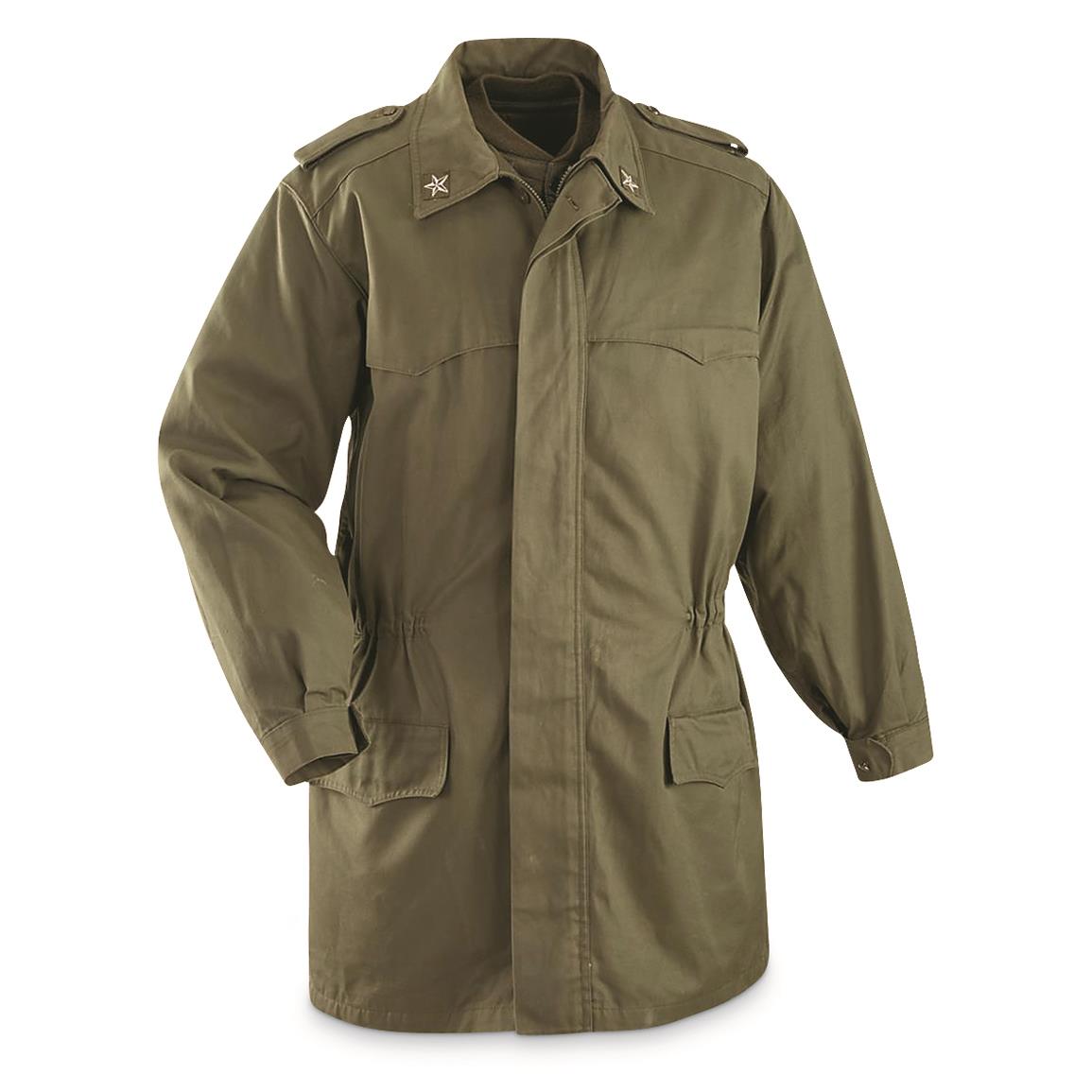 Italian Military Surplus Parka Jacket with Liner, Used, Olive Drab