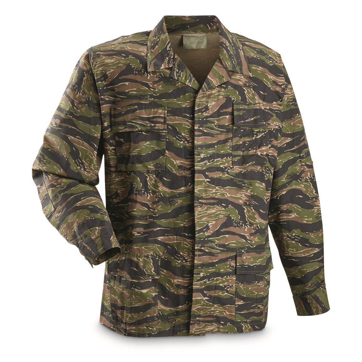 U.S. Military Tiger Stripe BDU Jacket, Reproduction, Tiger Stripe