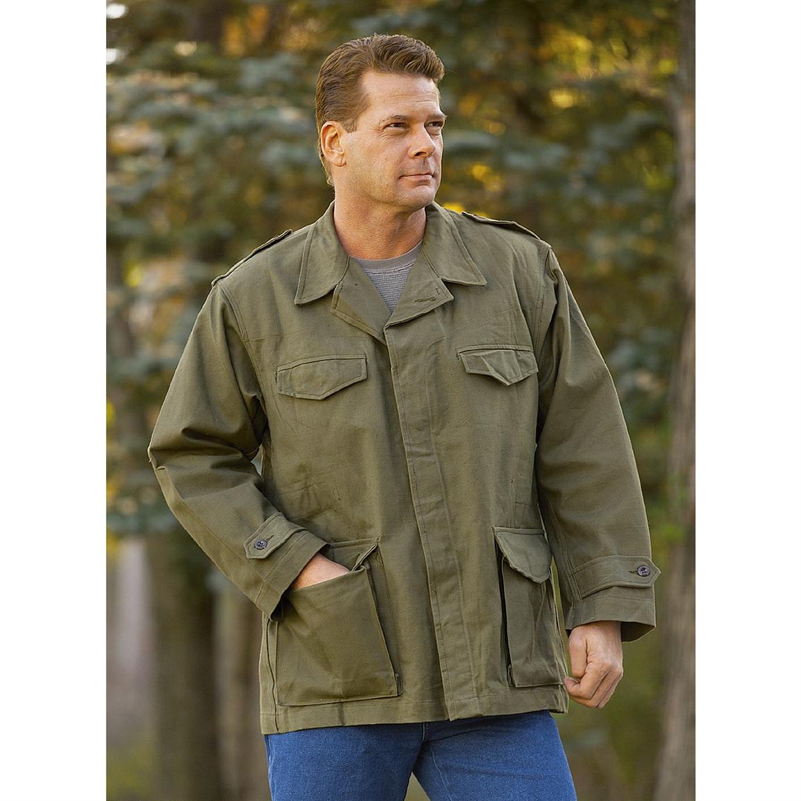 New French Mil. M47 Field Jacket, O.D. - 70640, at Sportsman's Guide