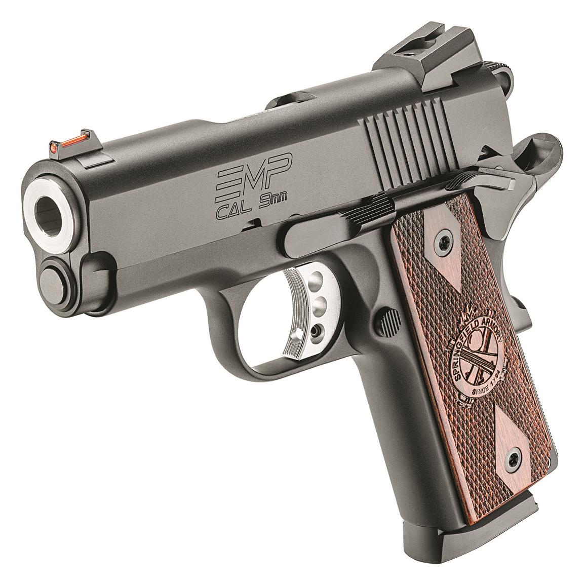 Springfield 1911 EMP, Semi-Automatic, 9mm, 3" Stainless Bull Barrel, 9 ...