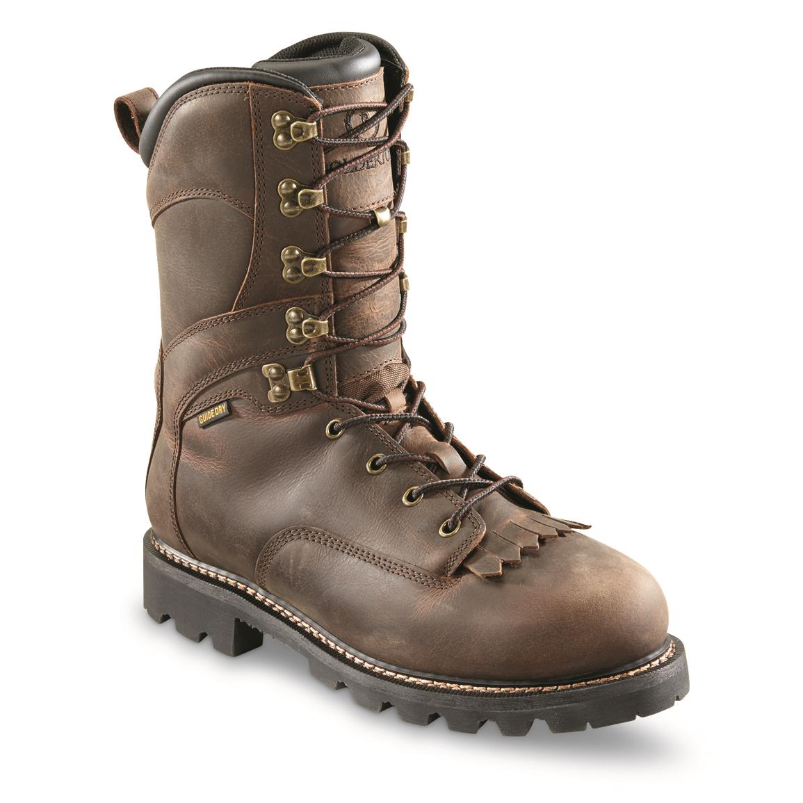 Bolderton Men's Outlands 10" Waterproof Insulated Hunting Boots, 800-gram, Brown