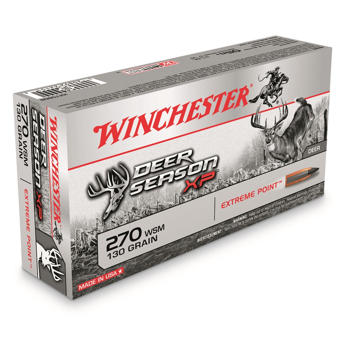 Winchester Deer Season XP, .270 WSM, Polymer-Tipped Extreme Point, 130 Grain, 20 Rounds