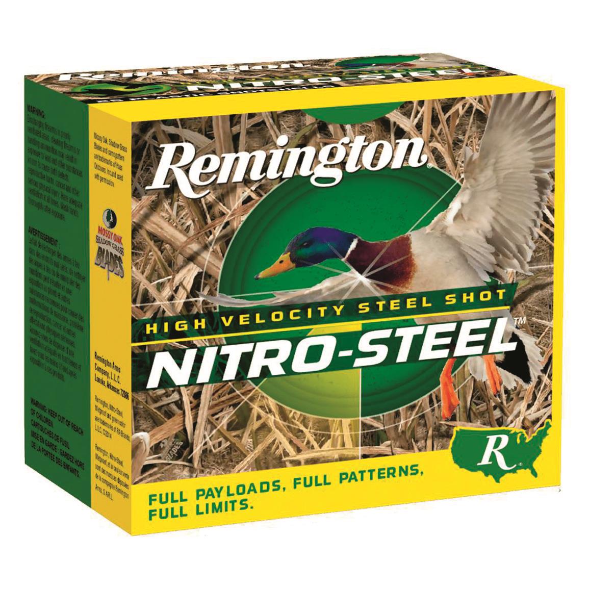 Remington Nitro-Steel High-Velocity, 12 Gauge, 2 3/4" Shot Shells, 1 1/8 oz., 250 Rounds