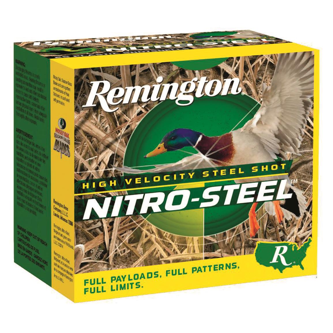 Remington Nitro-Steel High-Velocity, 12 Gauge, 2 3/4" Shot Shells, 1 1/4 oz., 250 Rounds
