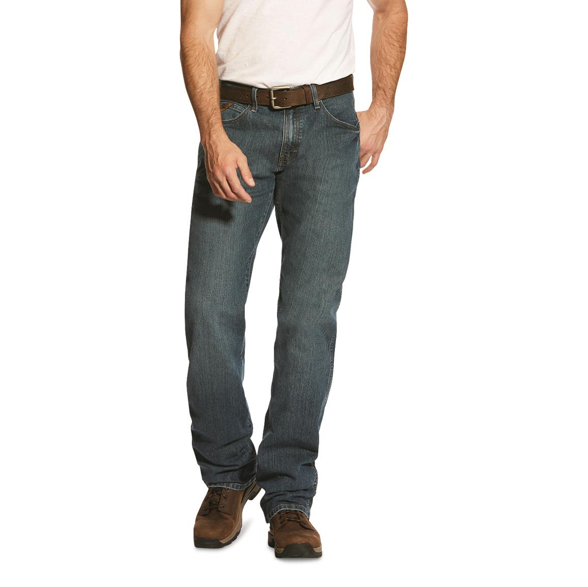 Ariat Men's Rebar M4 Relaxed Durastretch Bootcut Jeans, Carbine