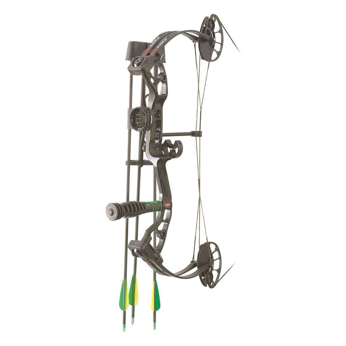 PSE Mini Burner Ready-to-Shoot Youth Compound Bow Package, Right Hand, Black