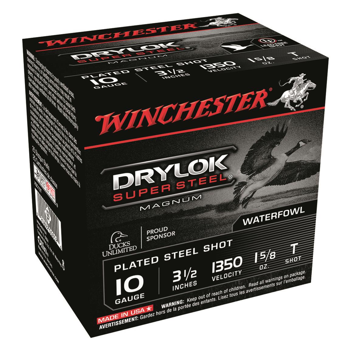 Winchester DryLok Super Steel Magnum, 10 Gauge, 3 1/2" Shot Shells, 1 5/8 oz., 250 Rounds