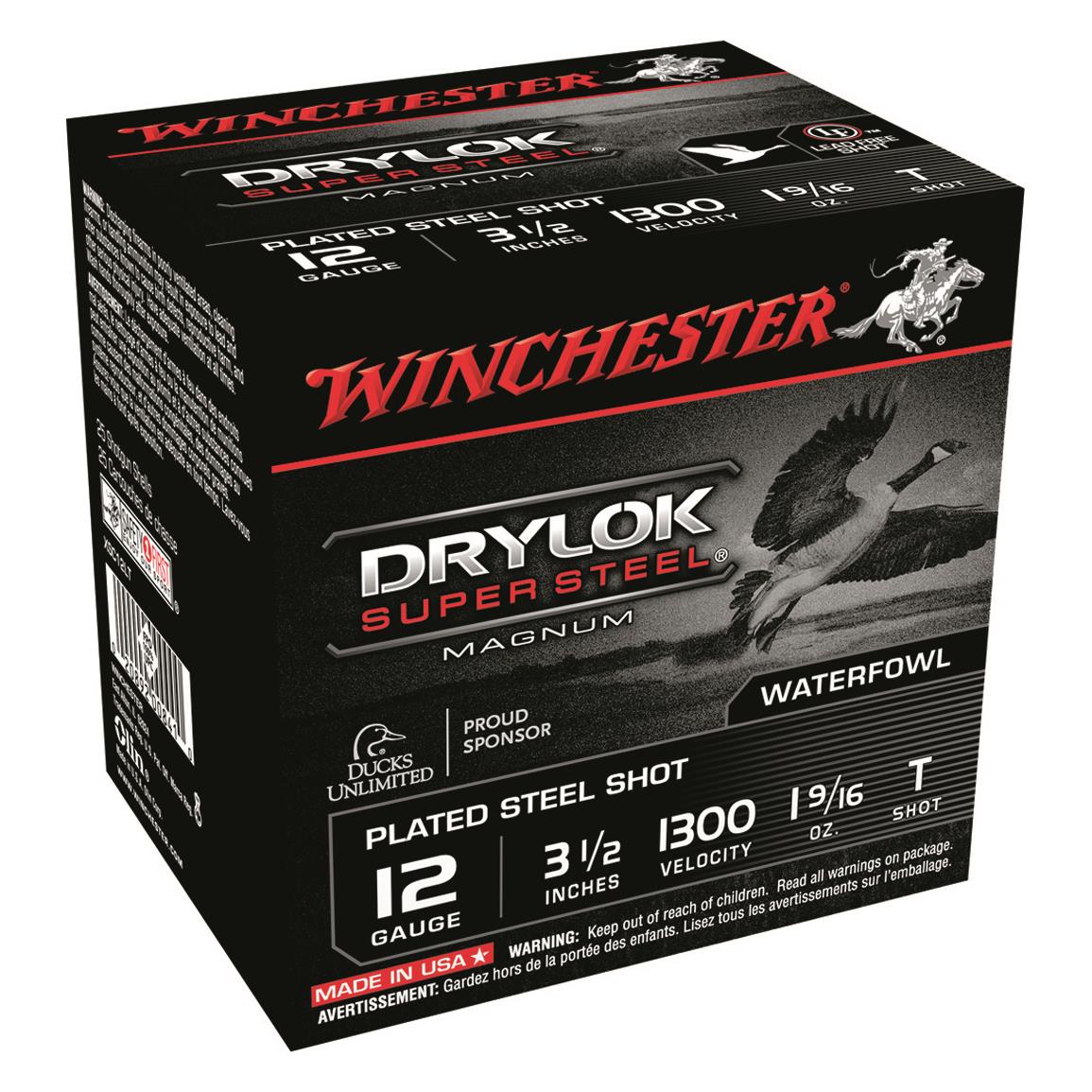 Winchester DryLok Super Steel, 12 Gauge, 3 1/2" Shot Shells, 1 9/16 oz., 250 Rounds