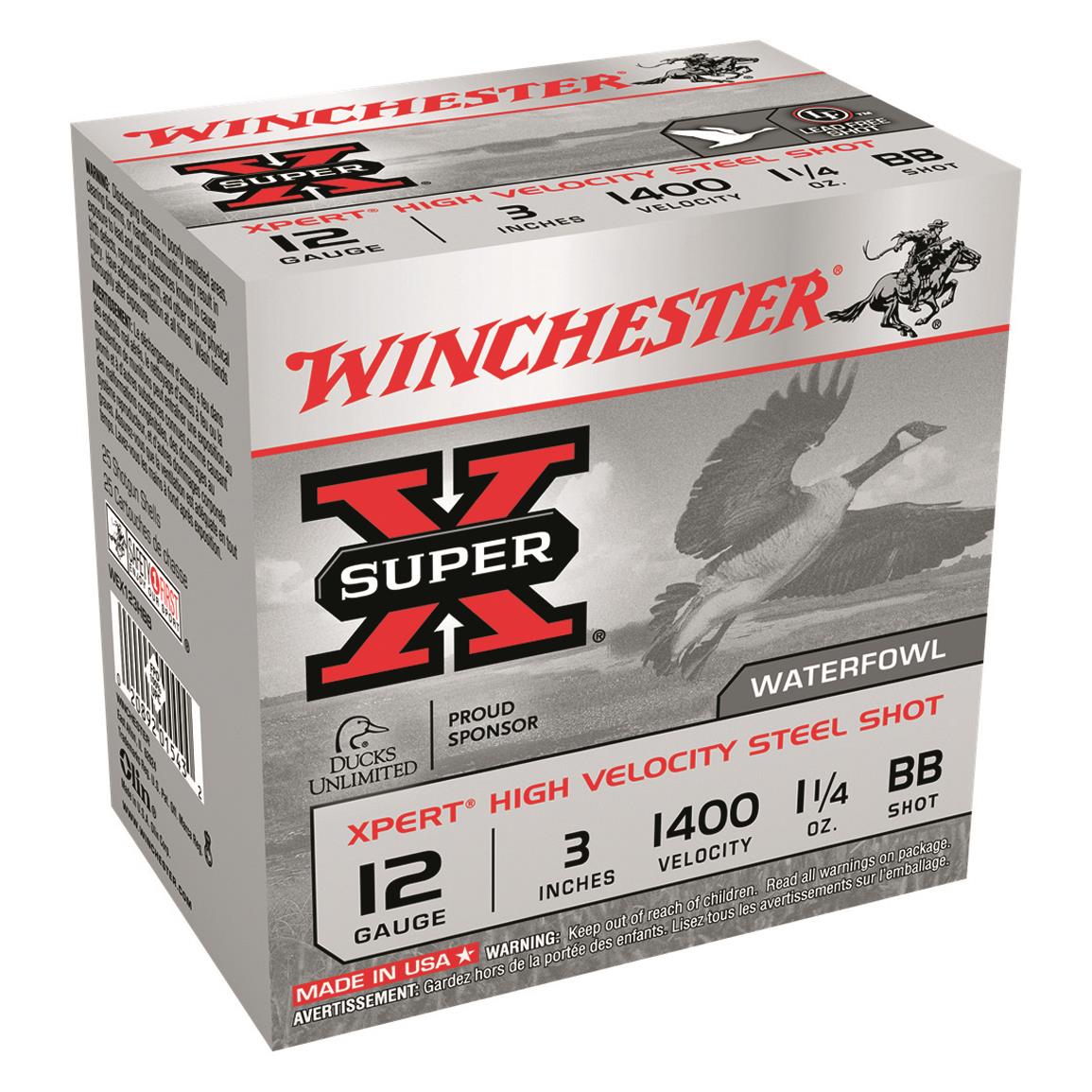 Winchester Super-X Xpert High-Velocity Steel, 12 Gauge, 3" Shot Shells, 1 1/4 oz., 250 Rounds