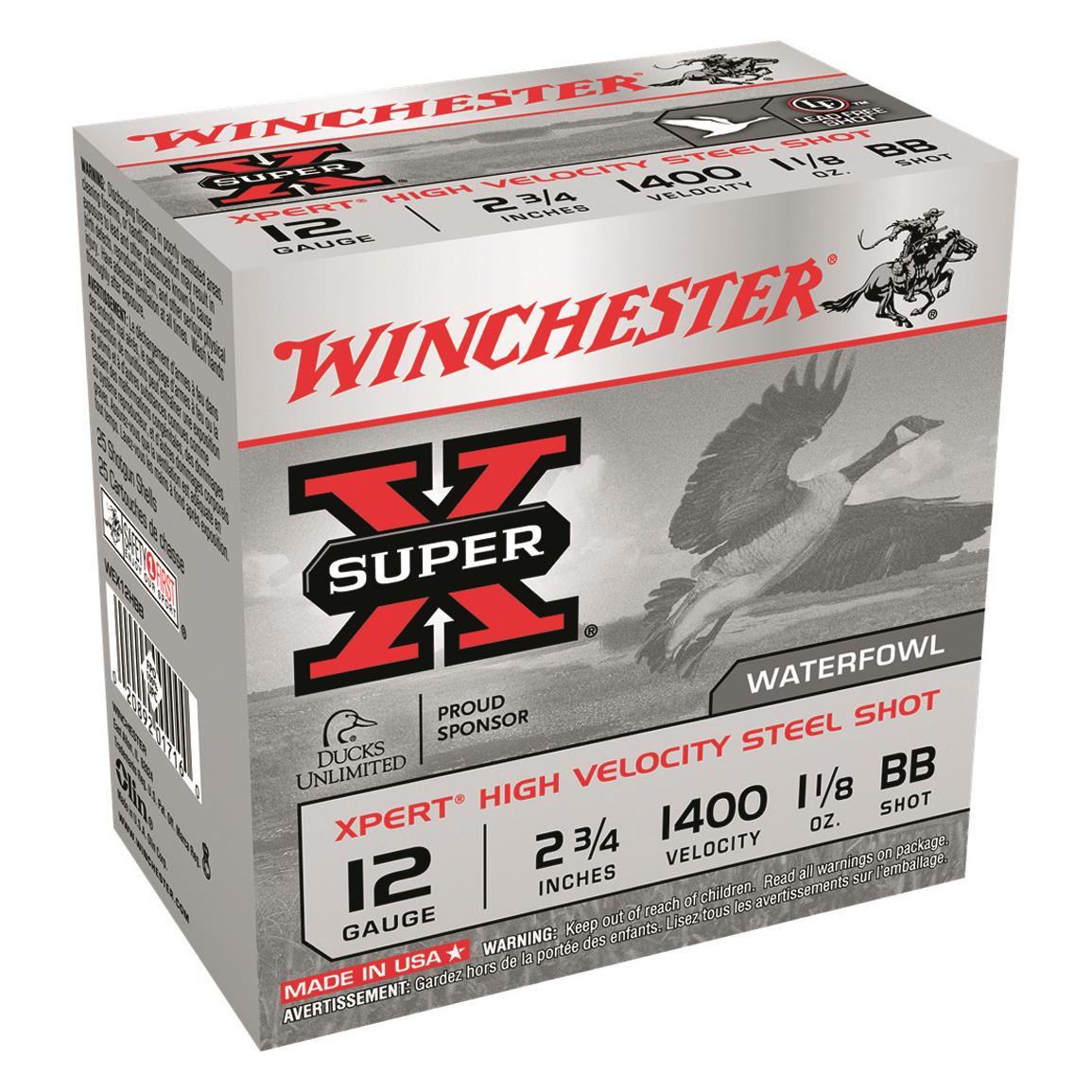 Winchester Super-X Xpert High-Velocity Steel, 12 Gauge, 2 3/4" Shot Shells, 1 1/8 oz., 250 Rounds
