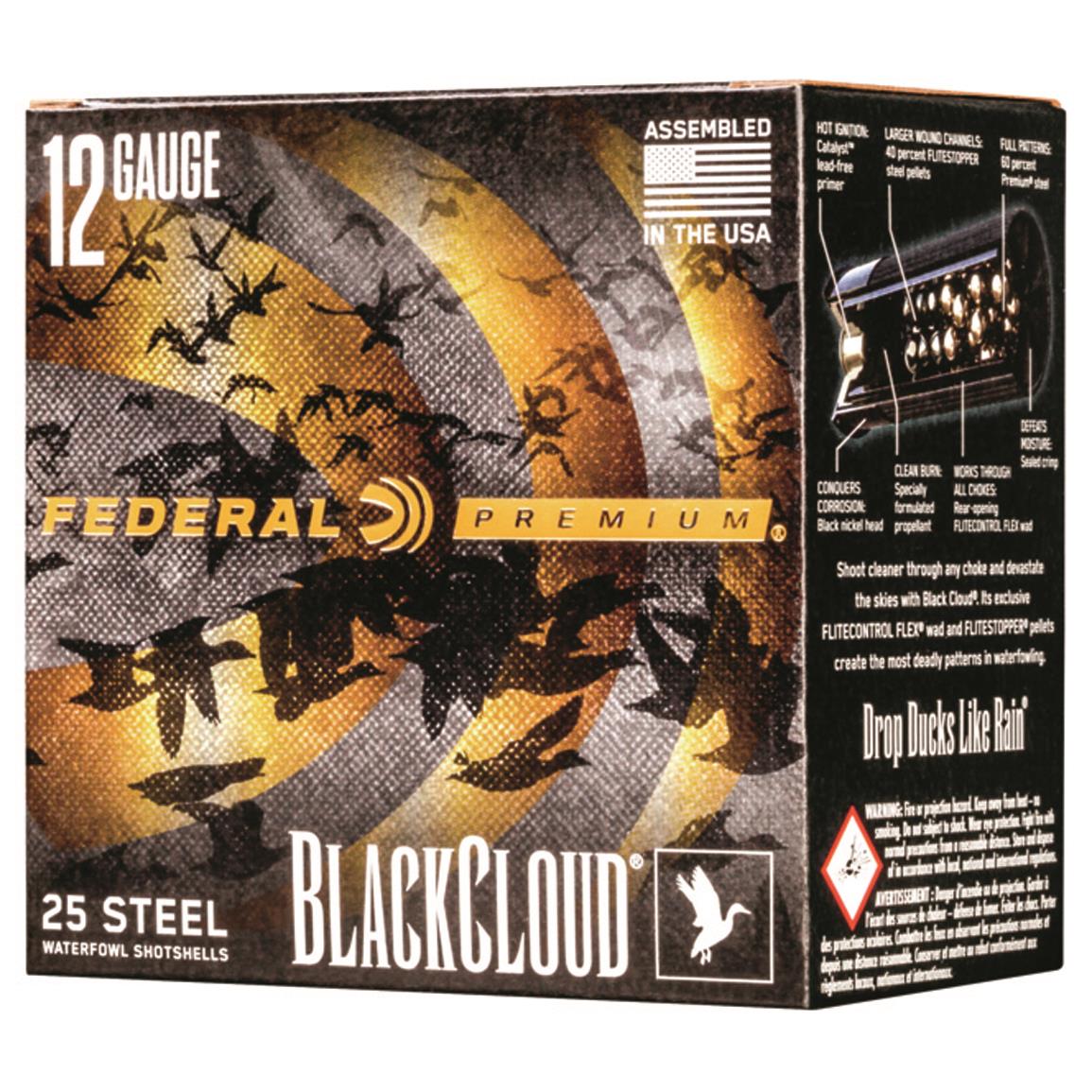 Federal Premium Black Cloud FS Steel, 12 Gauge, 3",1 1/4 oz., 250 Rounds