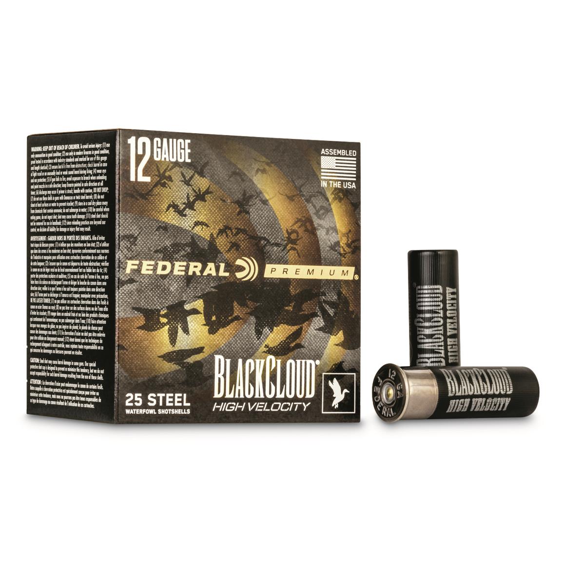 Federal Premium Black Cloud FS Steel High Velocity, 12 Gauge, 3",1 1/8 oz., 250 Rounds