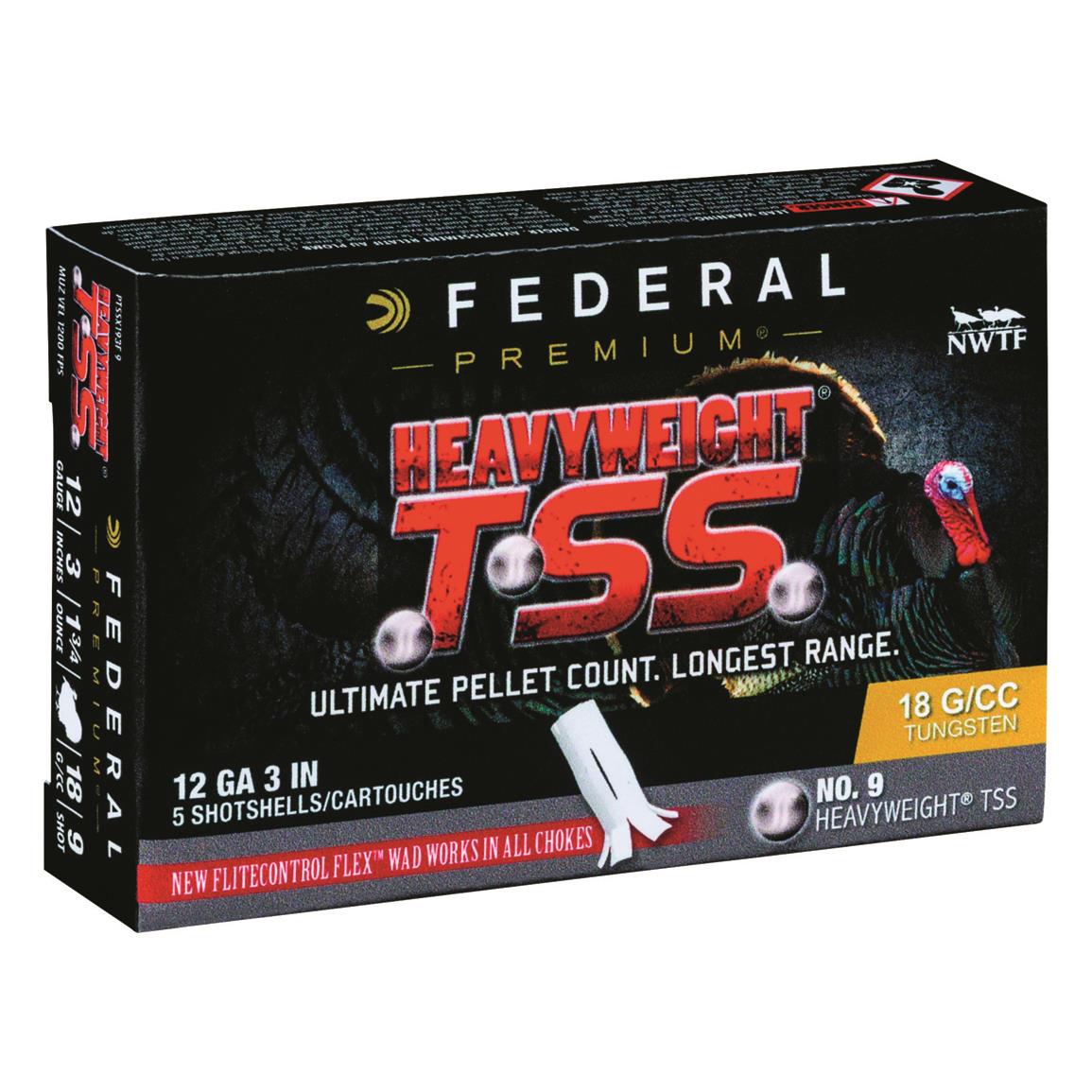 Federal Premium Heavyweight TSS, 12 Gauge, 3", 1 3/4 oz. Shot Shells, 5 Rounds