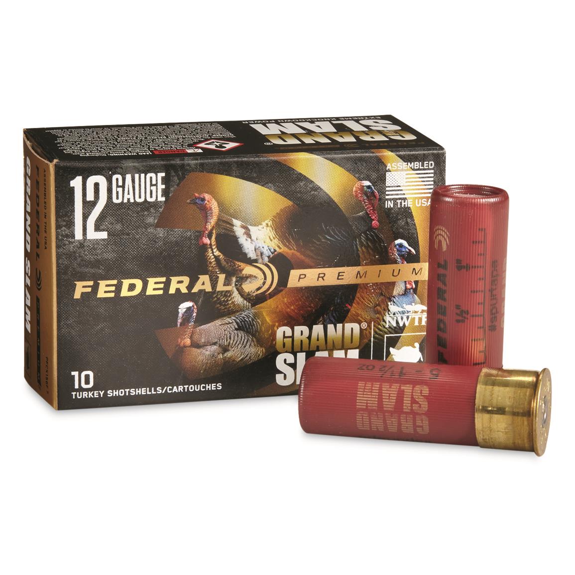 Federal Premium Grand Slam, 12 Gauge, 2 3/4" Shot Shells, Copper-plated Lead, 1 1/2 oz., 10 Rounds
