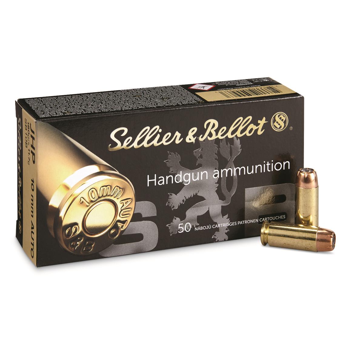 Sellier & Bellot, 10mm, JHP, 180 Grain, 50 Rounds