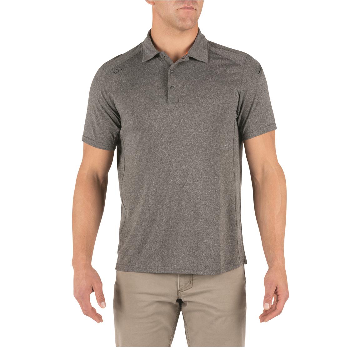 5.11 Tactical Paramount Short-sleeved Polo Shirt, Charcoal Heather