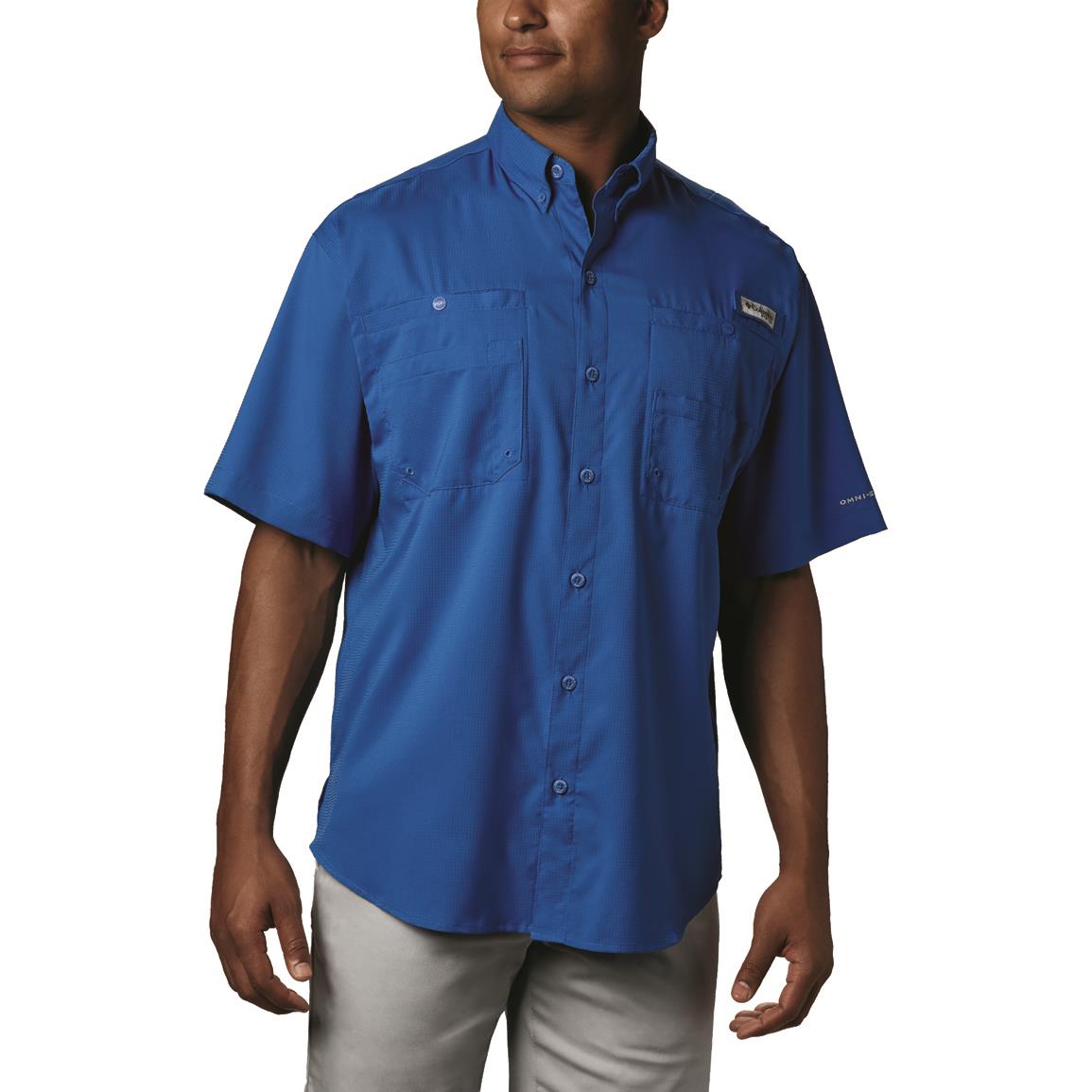 Columbia Men's PFG Tamiami II Short Sleeve Shirt, Vivid Blue