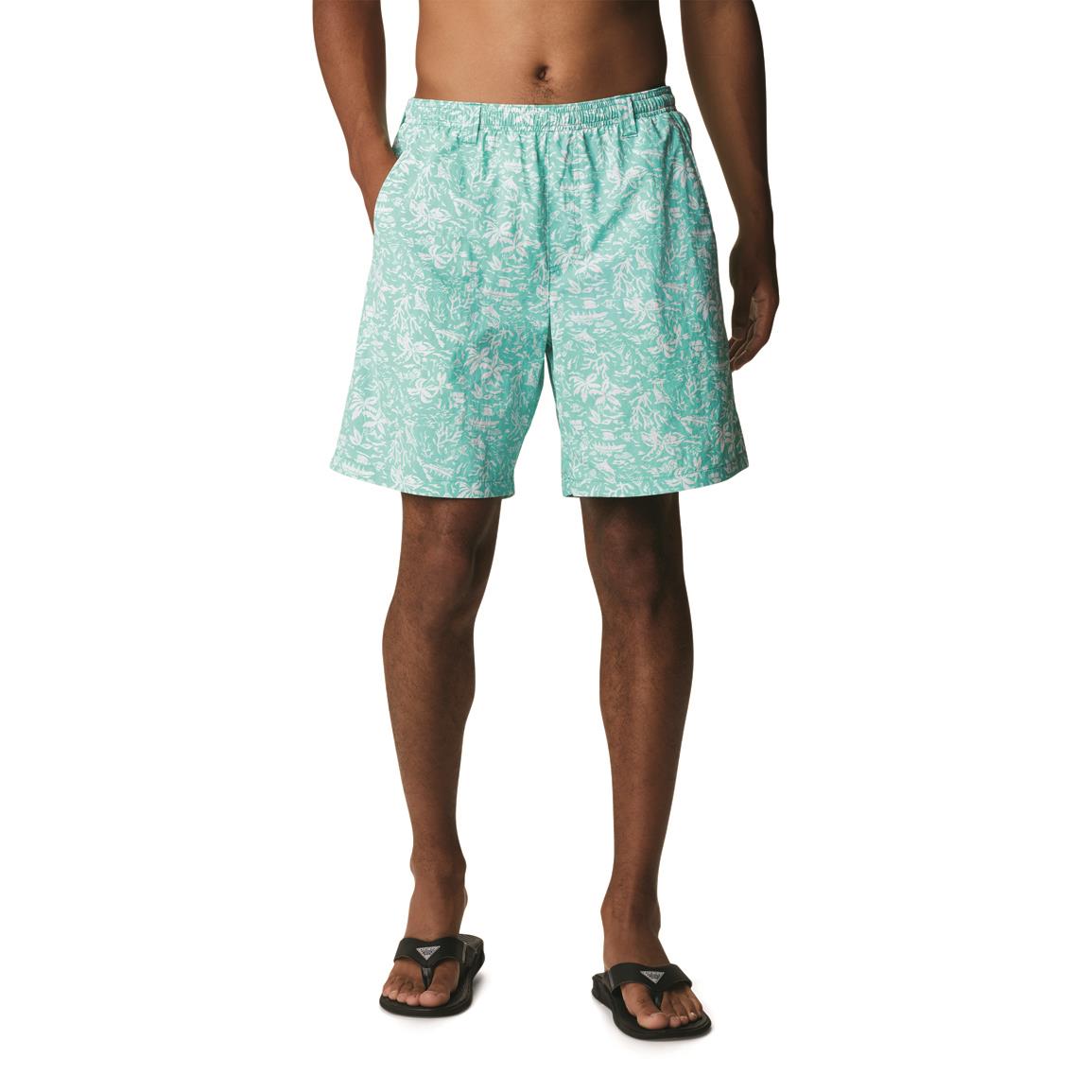Columbia Men's Super Backcast Water Shorts, Electric Turquoise Kona Print