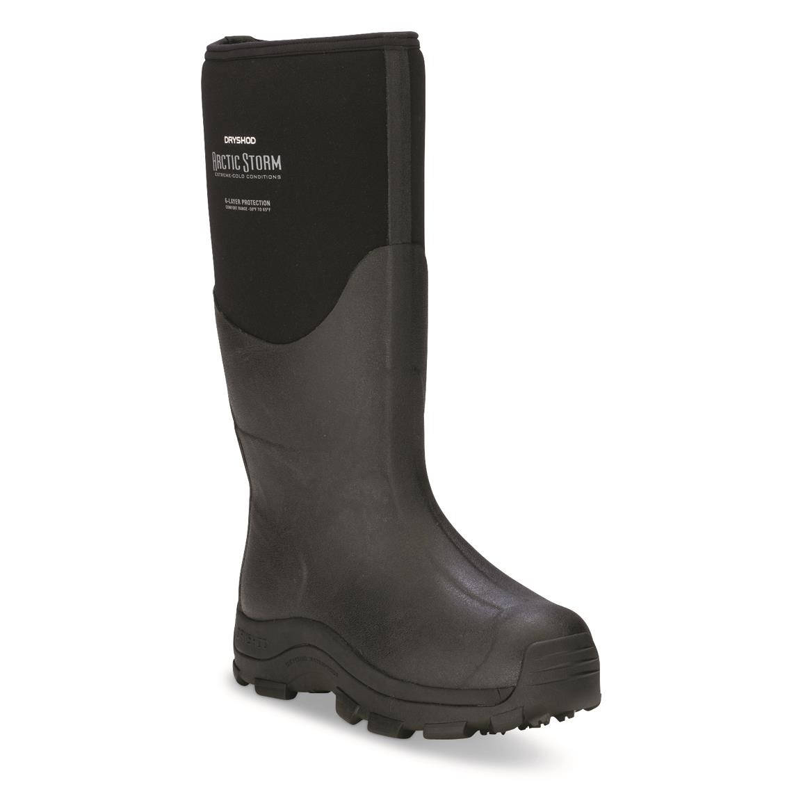 DryShod Men's Arctic Storm High Rubber Winter Boots, -50°F, Black