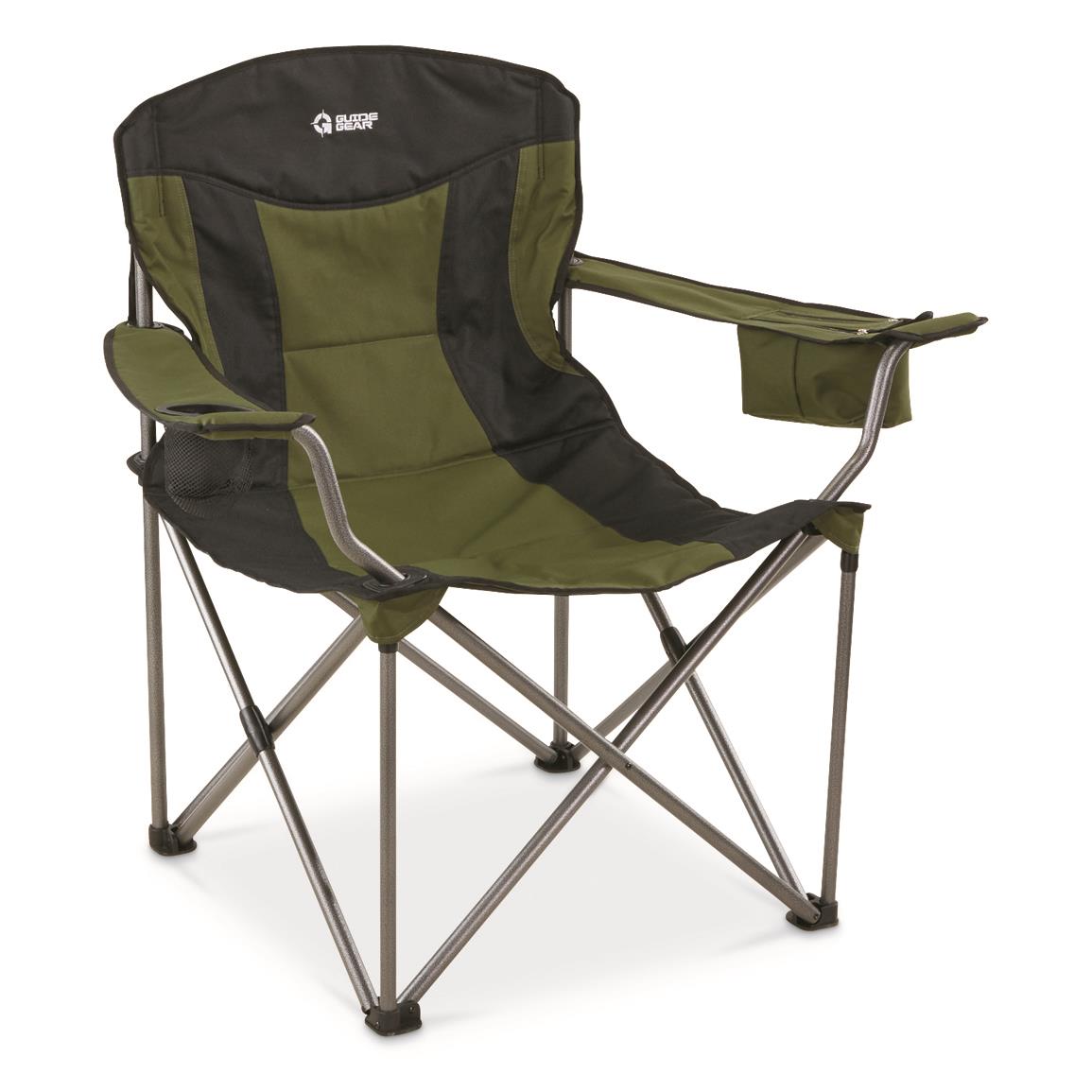 Guide Gear Oversized XXL Camp Chair, 600-lb. Capacity, Green/Black, Hunter Green/Black