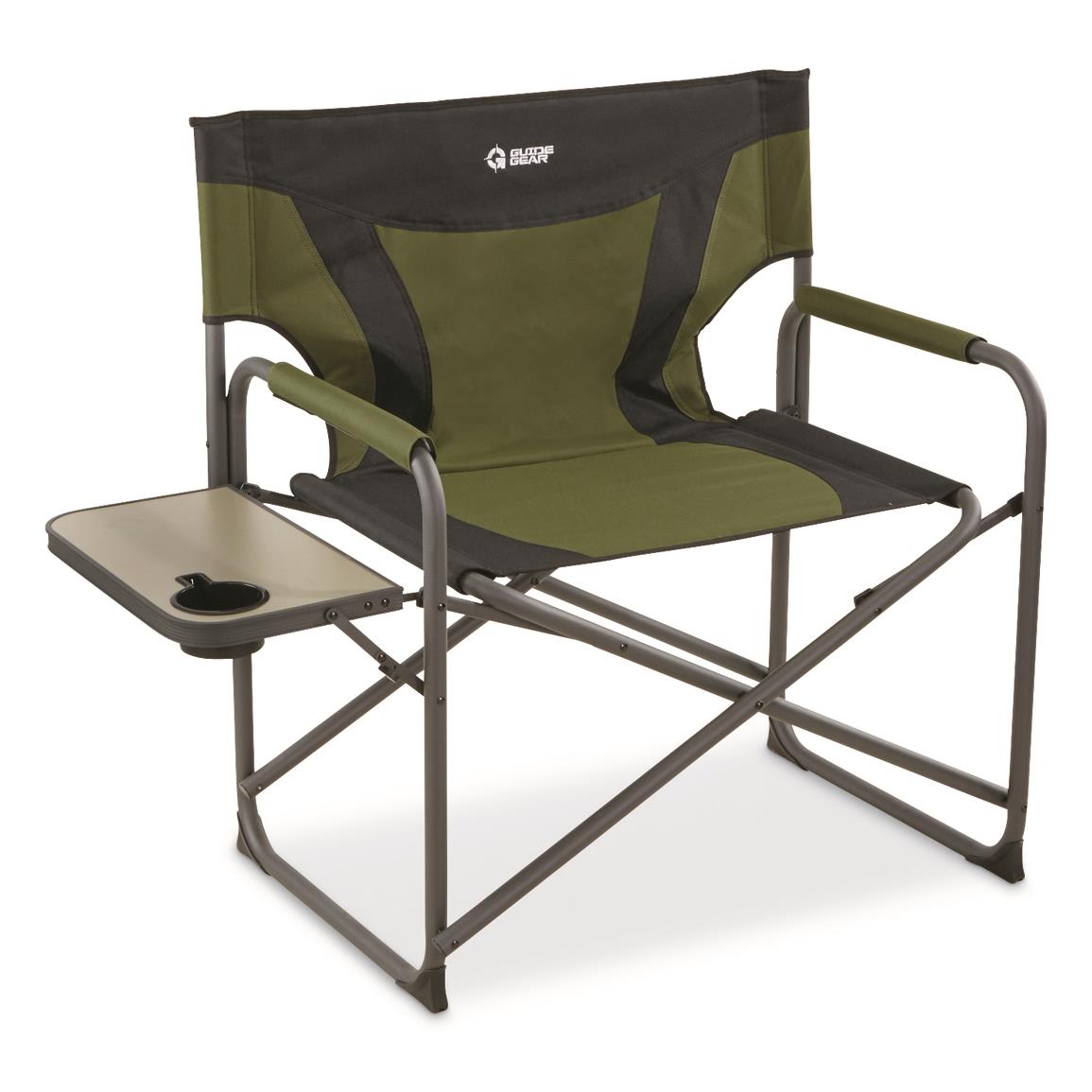Folding Padded Director Chair XXL W/ Side Table 600 Lb Capacity Outdoor Camping 