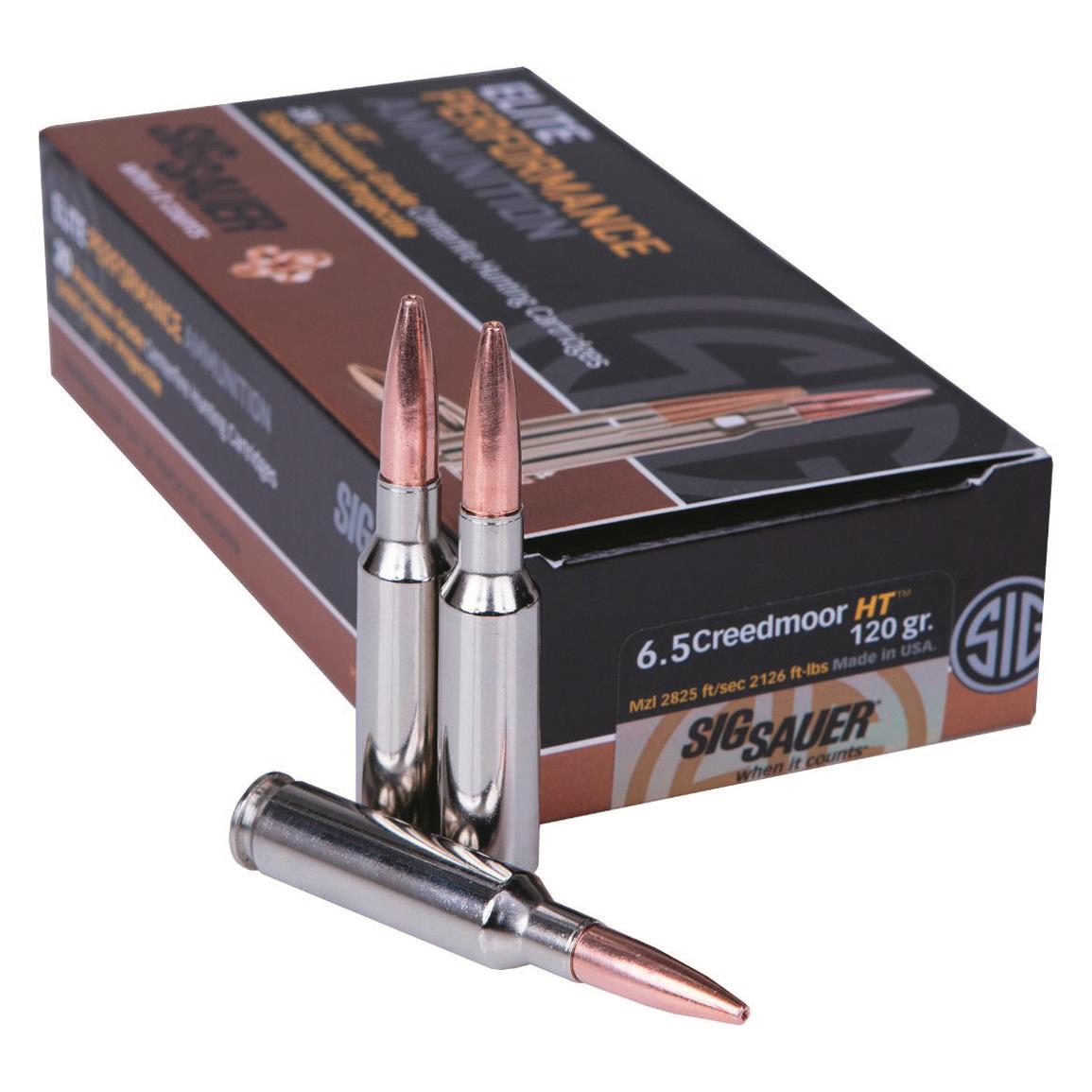 SIG SAUER Elite Copper Hunting, 6.5mm Creedmoor, HT, 120 Grain, 20 Rounds