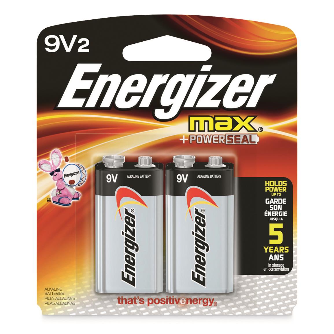 Energizer MAX Alkaline 9V Batteries, 2 Pack