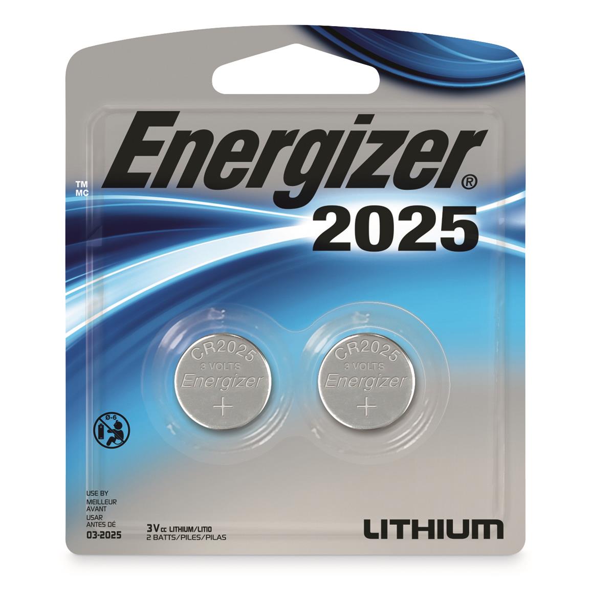 Energizer Lithium Coin 2025 Batteries, 2 Pack