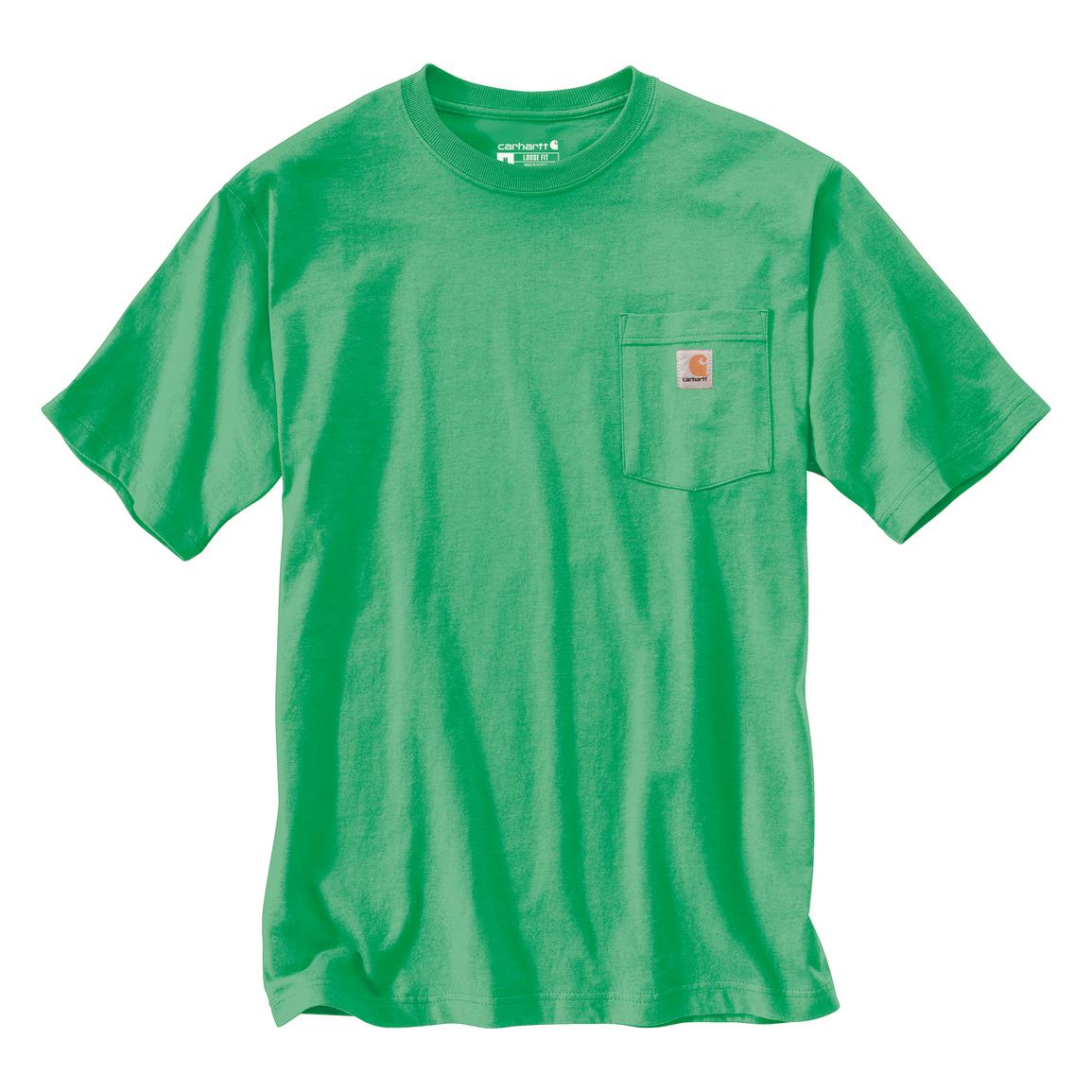 Carhartt Men's Workwear Short Sleeve Pocket Shirt, Malachite