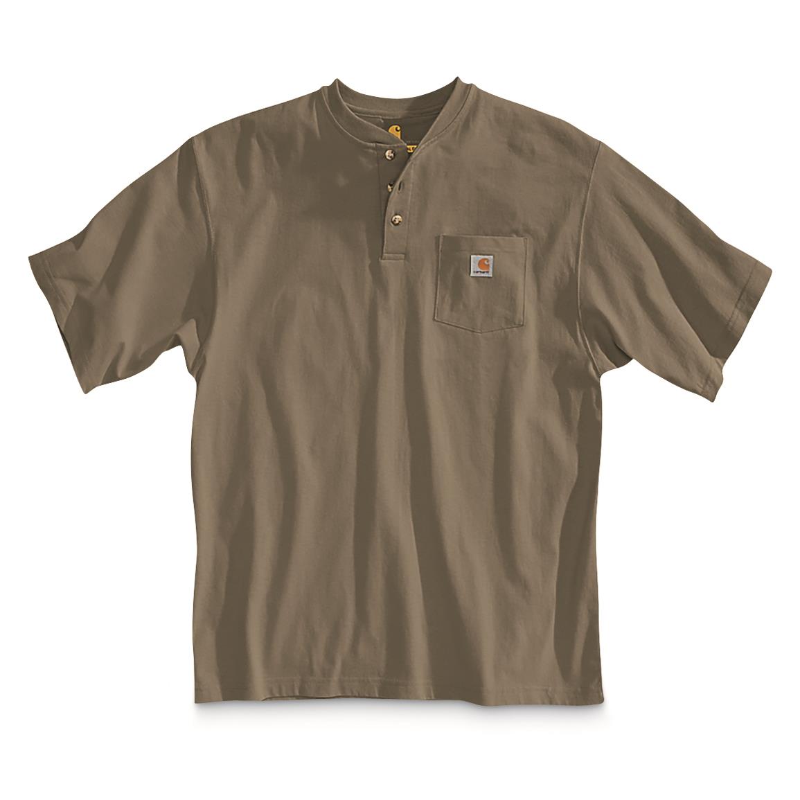 Carhartt Men's Workwear Short Sleeve Pocket Henley Shirt - 708980, T ...