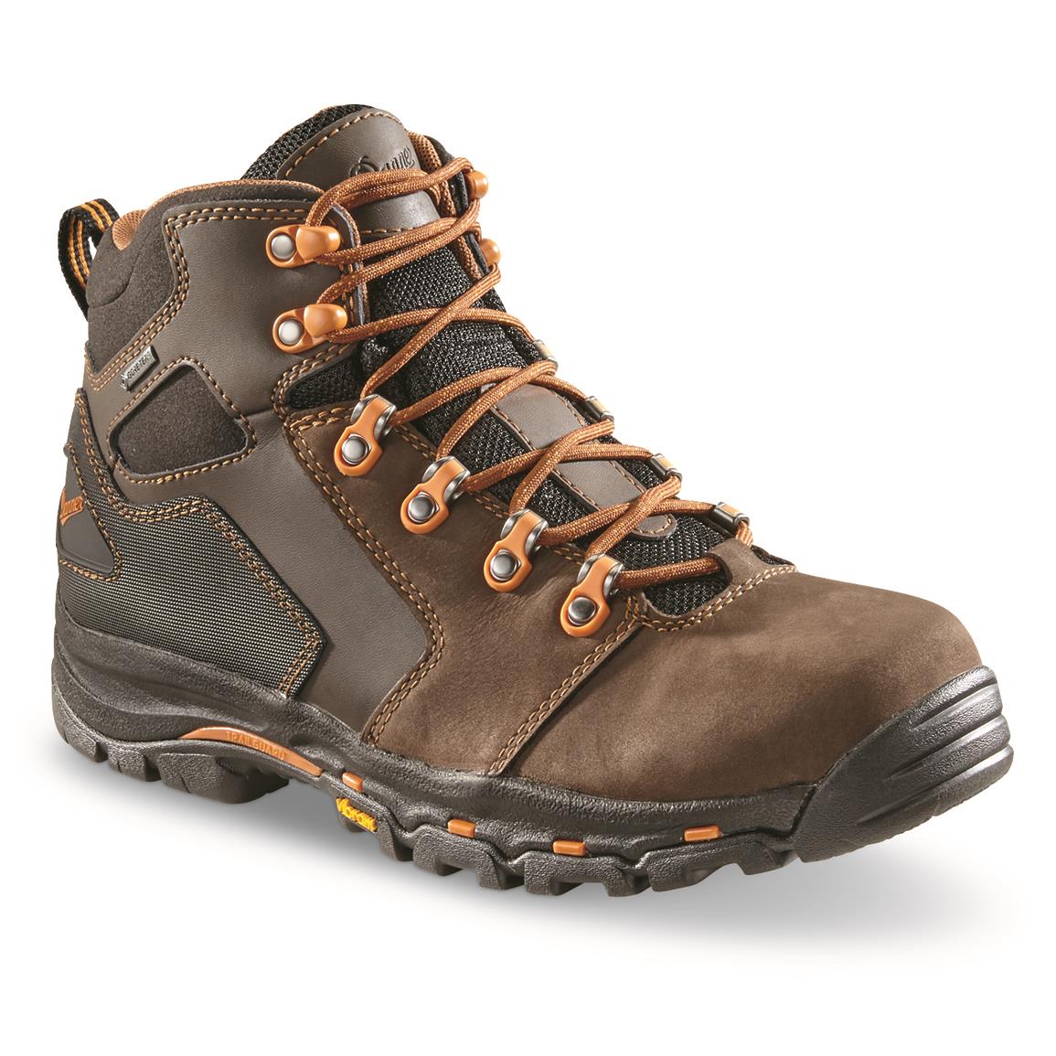 Danner Men's Vicious Waterproof 4.5" Work Boots, GORE-TEX, Brown/orange