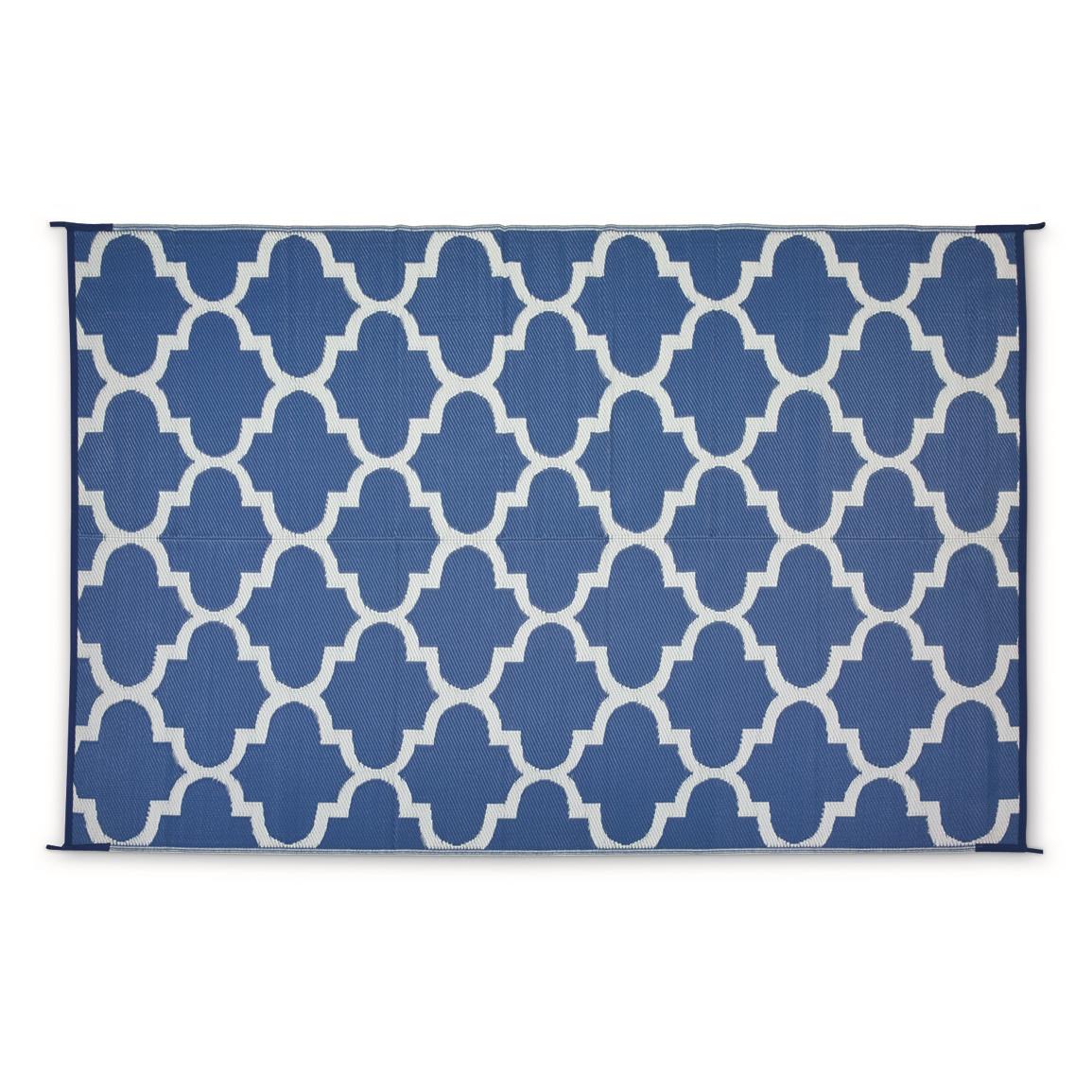 Guide Gear Moroccan Outdoor Rug, Blue/white