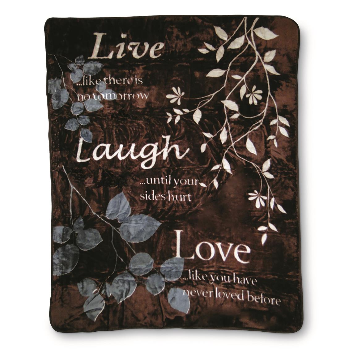 Shavel Home Products Live Laugh Love Luxury Oversized Throw Blanket
