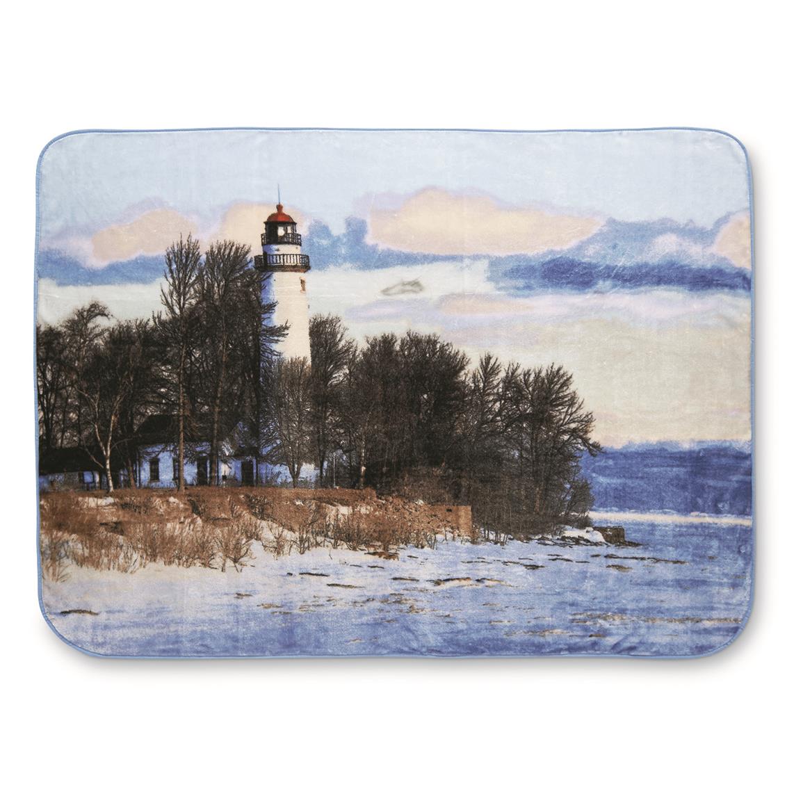 Shavel Home Products Lighthouse Luxury Oversized Throw Blanket