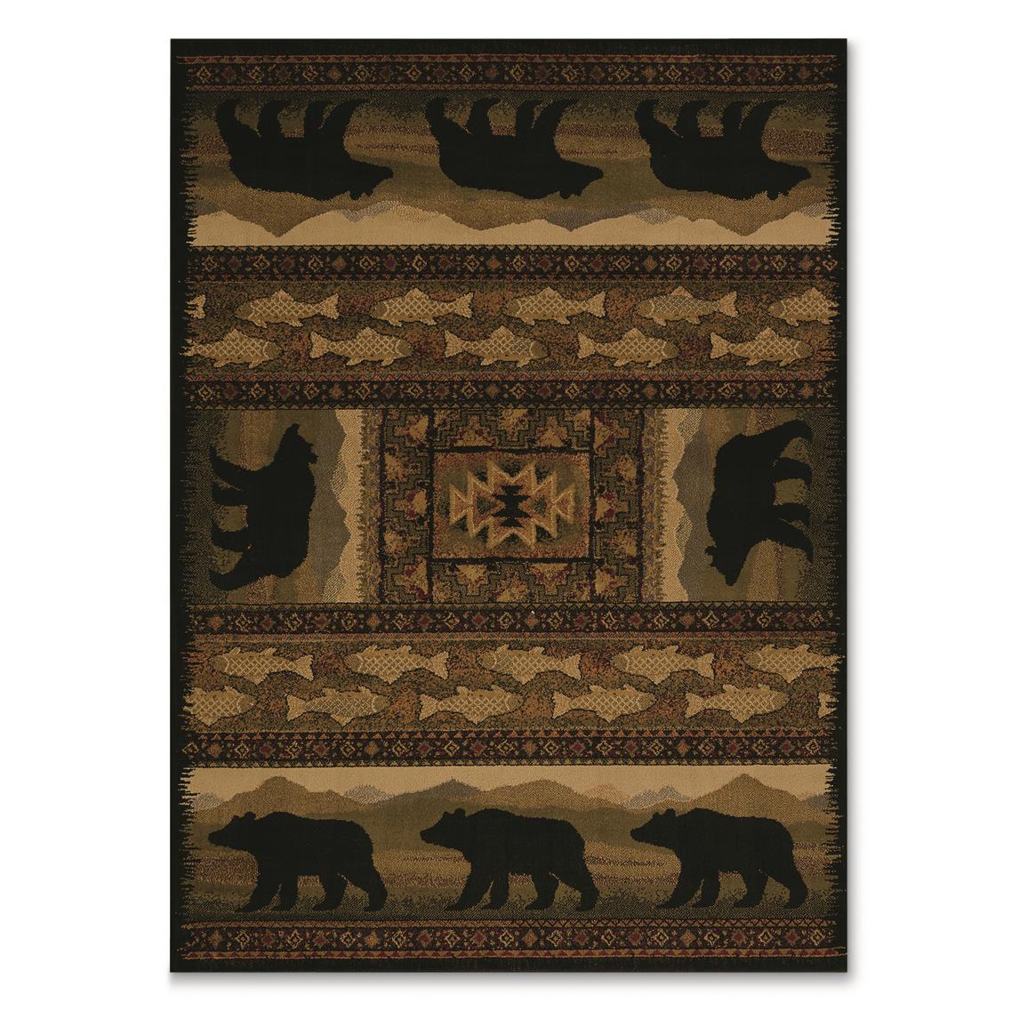 United Weavers Affinity Collection Black Bears Lodge Rug