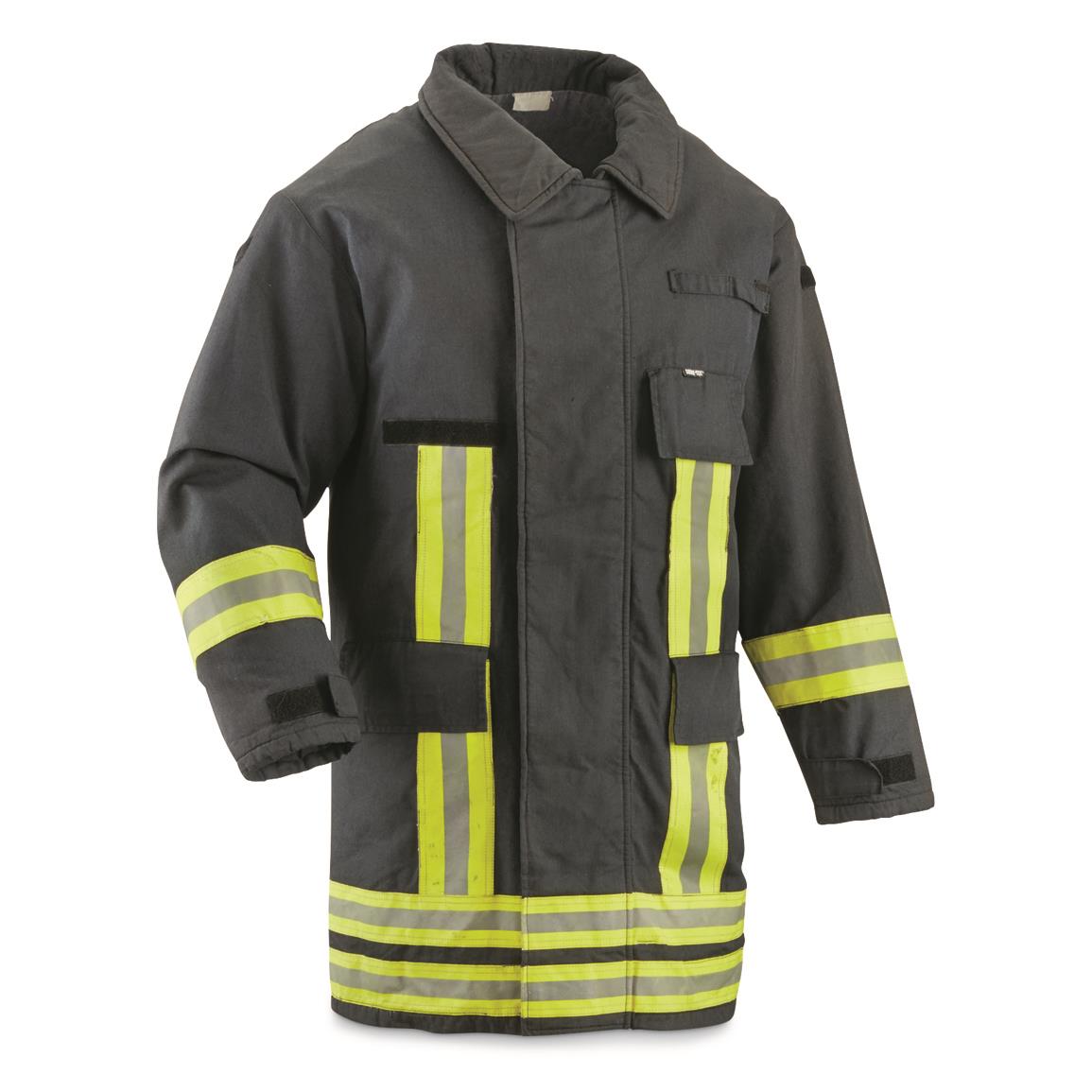 German Municipal Surplus GORE-TEX Fireman's Jacket, Used, Black