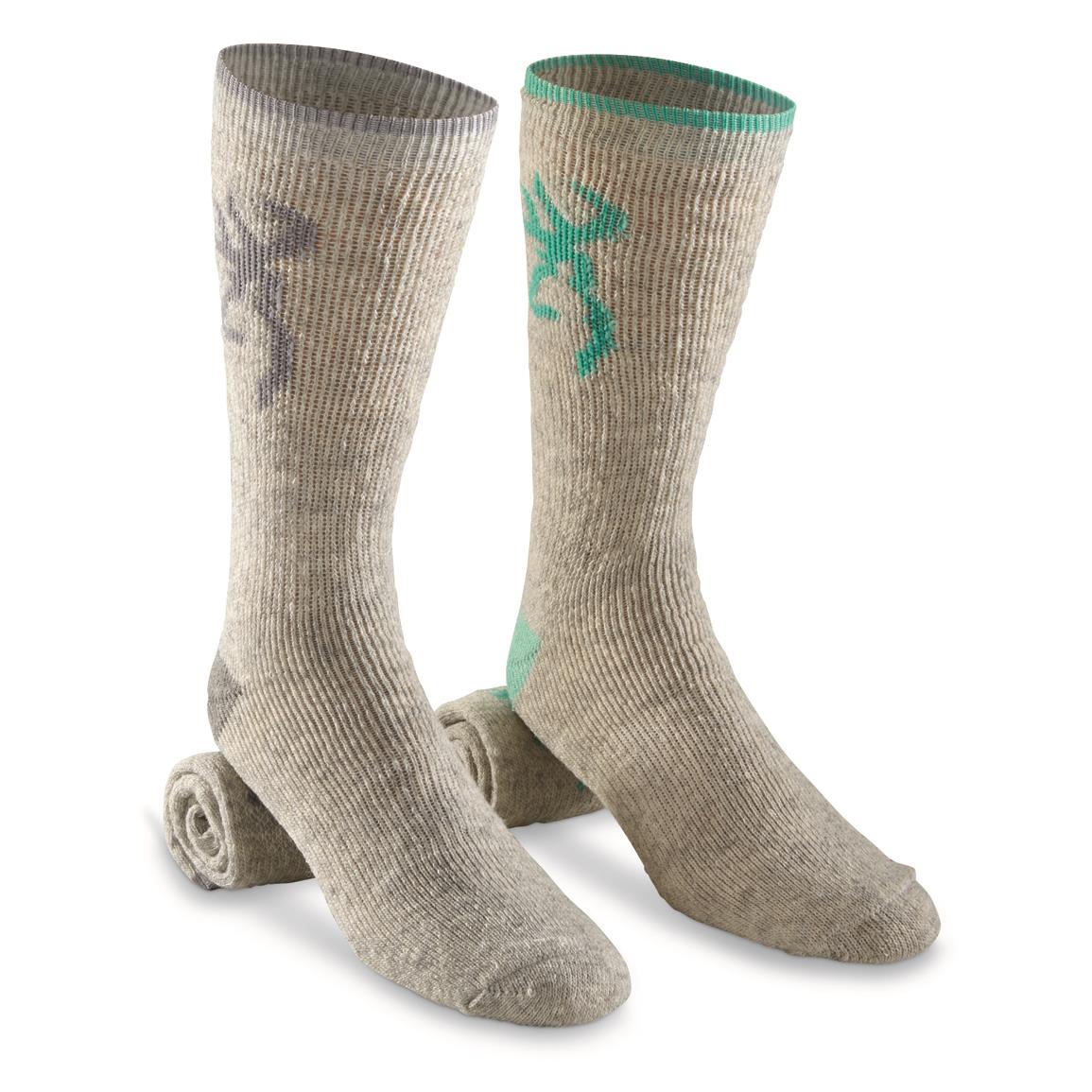 Browning Women's Roman Wool Blend Sock, 2 Pairs, Julep/gray