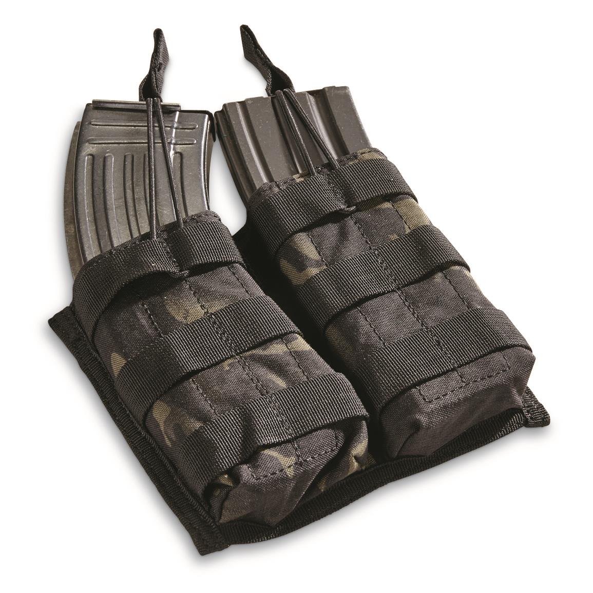 A Fits Molle Vest Black Tactical Molle Double Rifle Ammo Mag Pouch