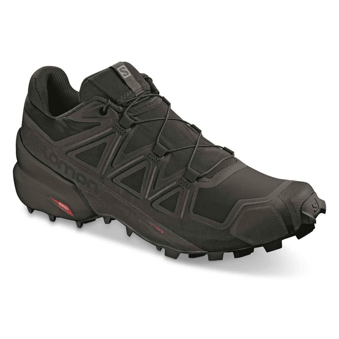Salomon Men's Speedcross 5 Trail Running Shoes, Black/black/phantom